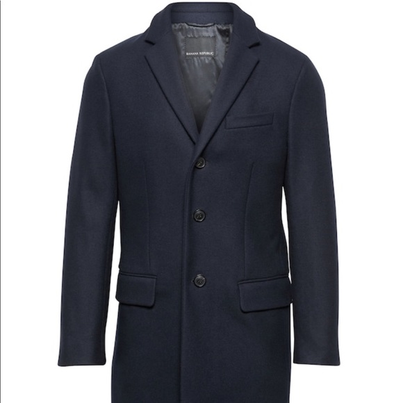 XS Men’s Banana Republic Italian Woolblend Topcoat - Picture 2 of 7